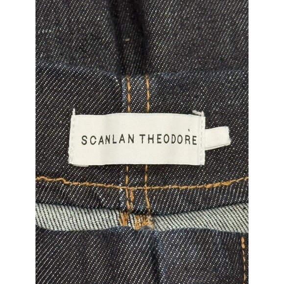 Scanlan Theodore Womens Dark Wash Wide-Leg Denim Pants High-Waist Trouser Size 8 - Picture 3 of 9